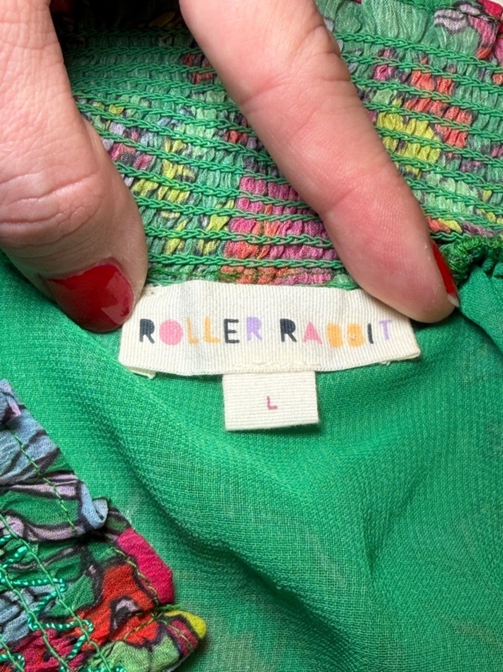 Roller Rabbit Ashbury‎ Floral Frida Maxi Dress Sleeveless Floral Green Sz Large - Picture 7 of 10